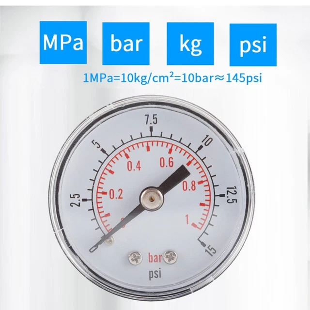 Heavy Duty Stainless Steel Pressure Gauge 40mm Dial Size Glycerin Filled