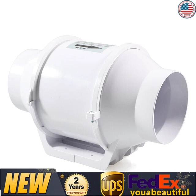 INLINE DUCT BATHROOM Extractor Fan Exhaust Ventilation System 4 in 2100