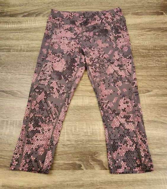 The North Face Women's Small Flash Dry Leggings Capri Activewear Gray Pink Camo