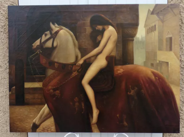 TRÈS GRANDE & MAGNIFIQUE PEINTURE XXe..LA LÉGENDE DE " LADY GODIVA " DE COVENTRY 2