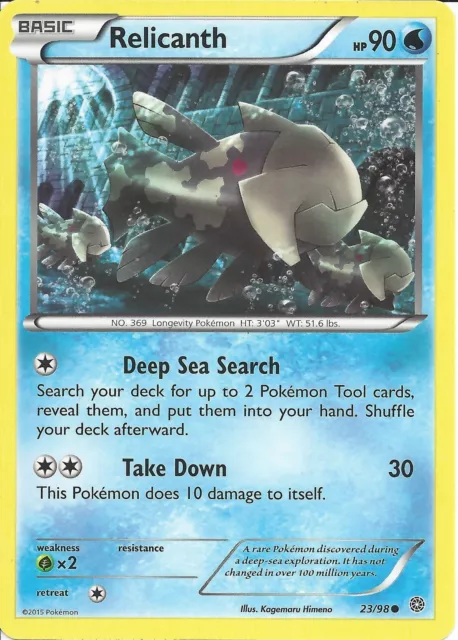 23/98 Relicanth Common Card: Pokemon Trading Card Game XY-07 Ancient Origins