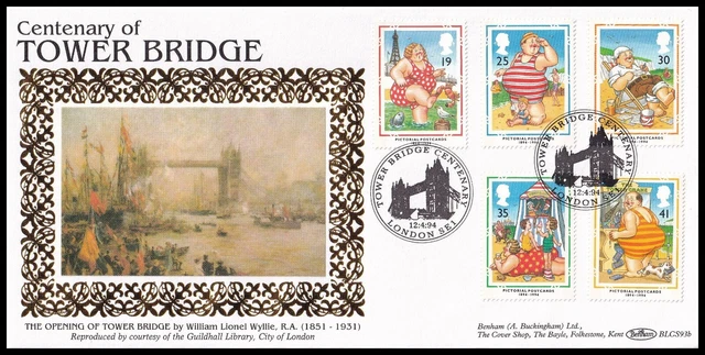 1994 GB Pictorial Postcards Benham BLCS93b FDC Tower Bridge Centenary London SHS