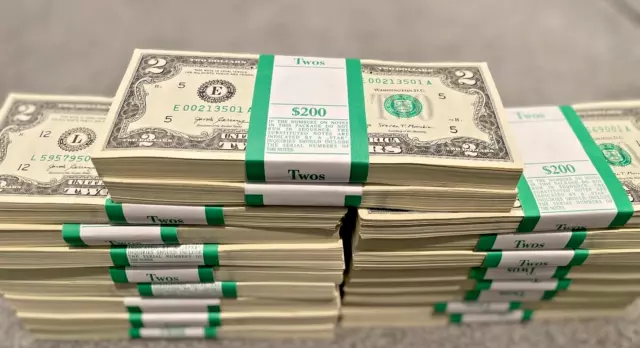 7 New $2 Bills Unc And Sequential Two Dollar Bill 7 Ct. Bep Pack Ten Lot 2017