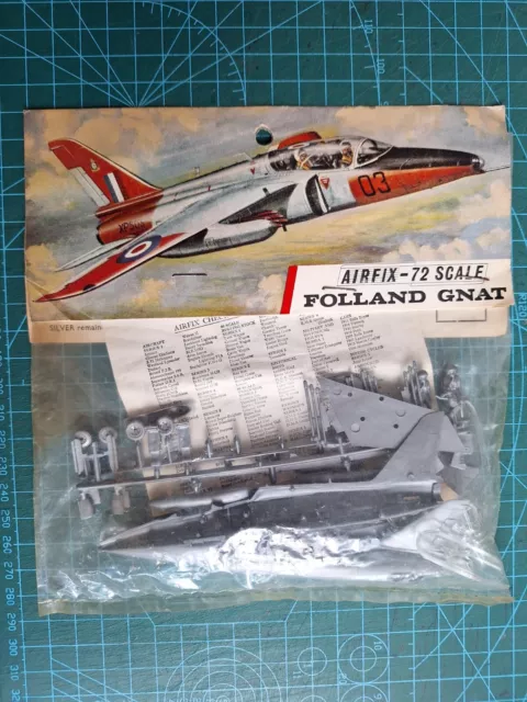 Airfix Vintage Folland Gnat 1/72 Scale Model Kit. Red Stripe, Bagged.