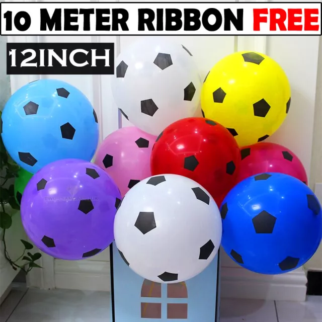 50 Football Balloons 12" Soccer Printed Match Party Latex Birthday League UK