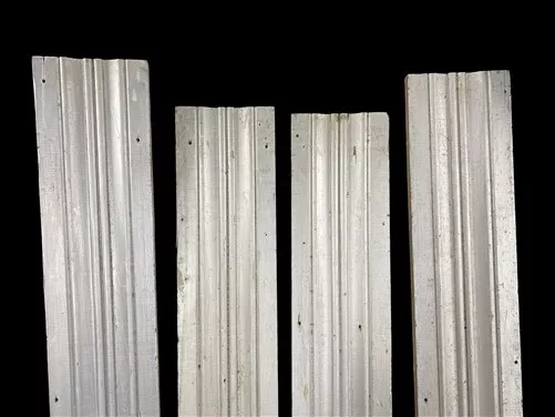 4 Wood Trim Pieces, Architectural Salvage, Reclaimed Vintage Wood Baseboard A59, 3