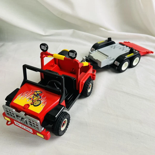Playmobil 3754 Jeep Et Remorque Moto Cross – Lot De 6 Pièces, Pilote Inclus
