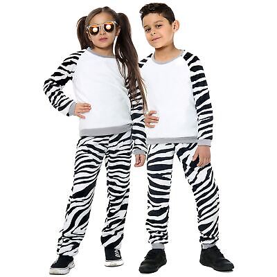 Bambini Zebra Pigiama Stampa Costume Per Ragazze Ragazzi Età 5-13