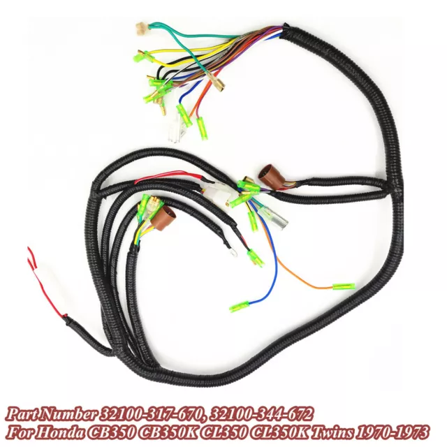 For Honda CB350 CB350K CL350 CL350K Twins 1970-1973 Main Wiring Harness Assembly