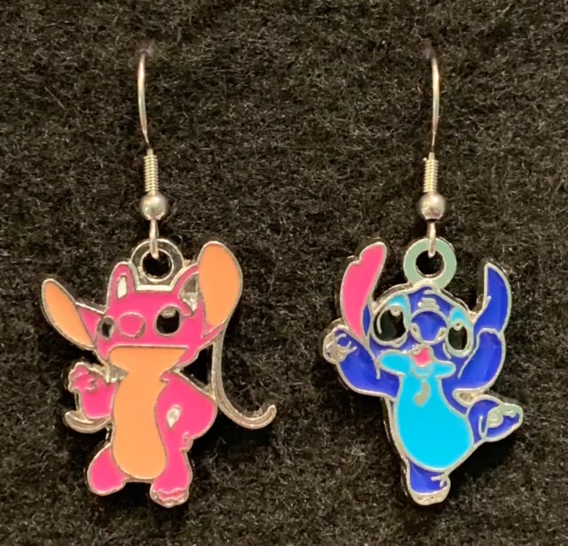 STITCH & ANGEL Earrings Disney LILO Friends Stainless New Experiment ...