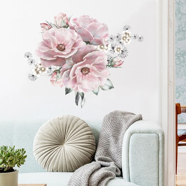 Walplus Stickers Muraux Fleurs De Pavot Rouge - 25 Pièces Amovibles Pour Salon Chambre Cuisine