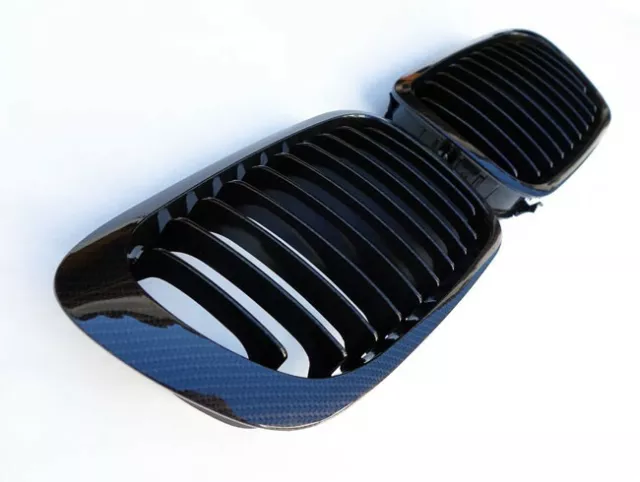 Pour BMW Série 3 E46 Coupé Cabriolet Calandre Haricot Grille Carbone Look 1999-