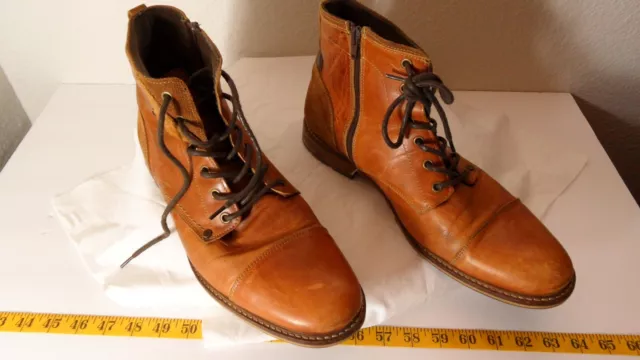 BULLBOXER KELDEN ANKLE Boots Shoes Mens Size 9 US 42 EU Brown Leather Lace Up 79.95 PicClick