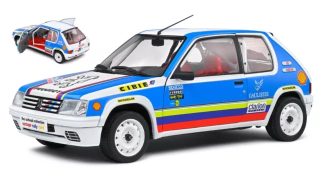 Miniature voiture auto 1:18 solido Peugeot 205 Rally Schwab Collection diecast