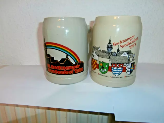 2 STUECK  Bierkrug  -0,5 L- BACKNANGER STRASSENFEST  1980 UND 1993
