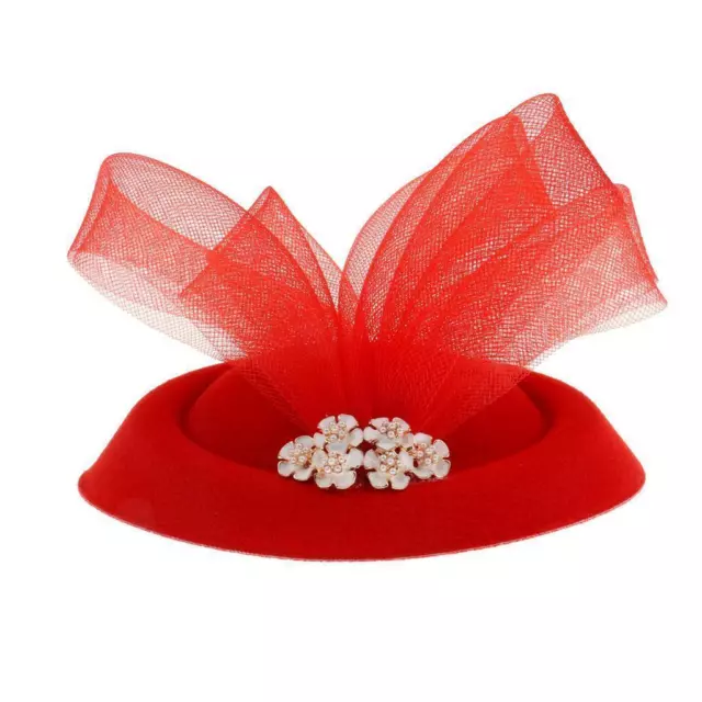 Womens Fascinator Pillbox Felt Wool Cocktail Race Hat Formal Dress With Net