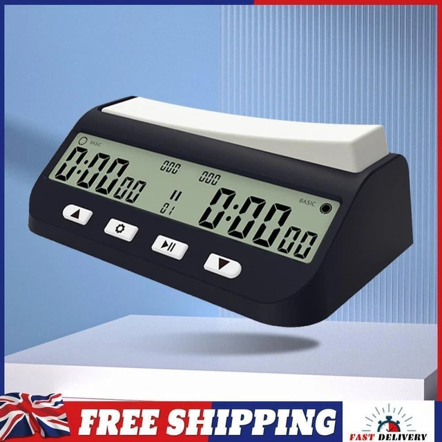 CHESS CLOCK BLACK Digital Chess Timer Competition Game Stopwatch for ...
