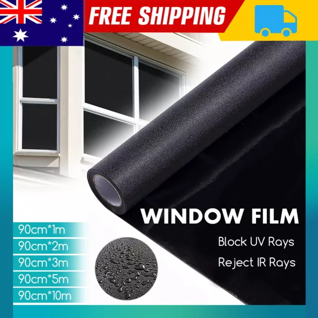 Blackout Static Cling Window Glass Film Privacy Protection To Block Sun Decor AU