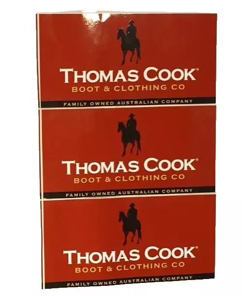 THOMAS COOK BOOT AND CLOTHING CO. 3 x 24 x 12 cm (9.4" x 4.7") Logo Stickers NEW