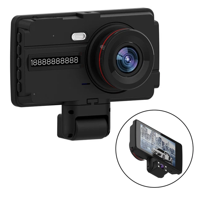 4IPS HD 1080P Kamera Car DVR Dual Lens Screen Front Rear Dash Cam Night Vision