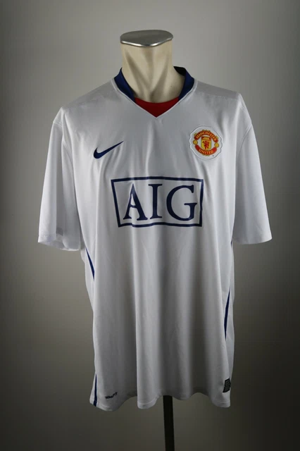Manchester United Trikot 2008-2009 Gr. XXL Nike weiß Away Jersey AIG