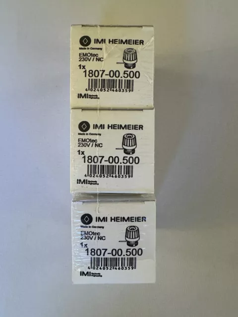 3x IMI Heimeier Stellantrieb Typ EMOtec 230 V NC - 1807-00.500, originalverpackt