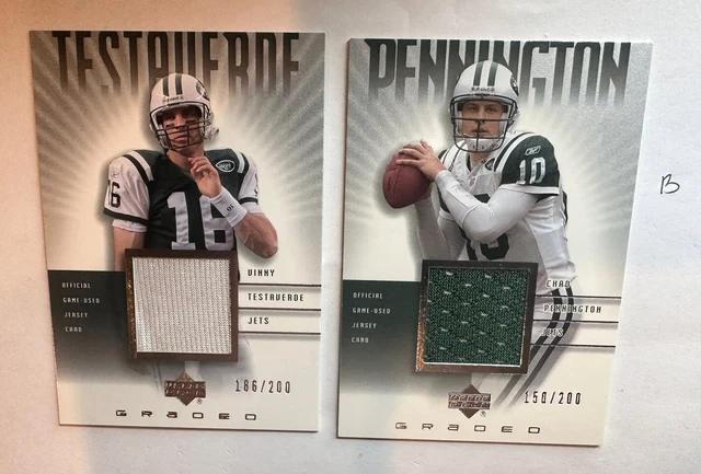 Chad Pennington & Vinny Testaverde 2002 Upper Deck UD Graded Jersey /200 SSP (B)