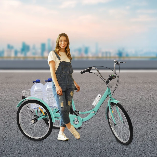 Triciclo Per Adulti KumuJ 20/24 Pollici - 8 Marce, Con Cestino Portaoggetti, Ideale Per Anziani E Donne - Foto 5