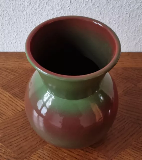 Tolle große emaillierte Art Deco Vase - grün violetter Farbverlauf um 1930 3