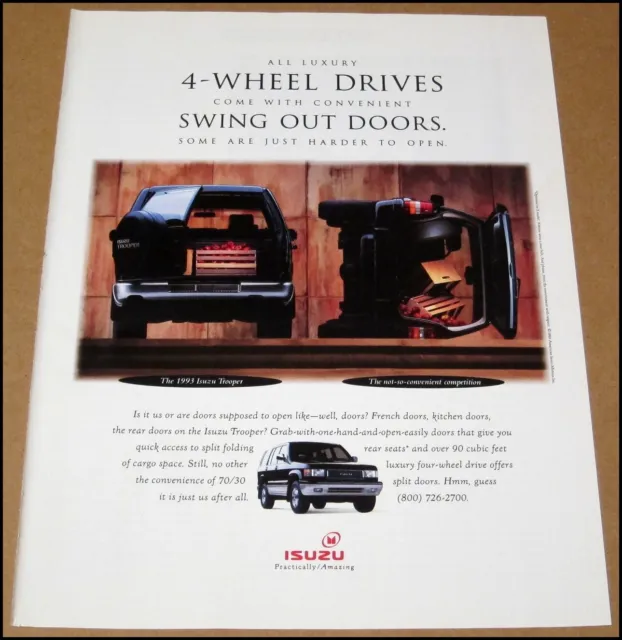 1993 Isuzu Trooper Print Ad Car SUV Automobile Advertisement Vintage 8" x 10.5"