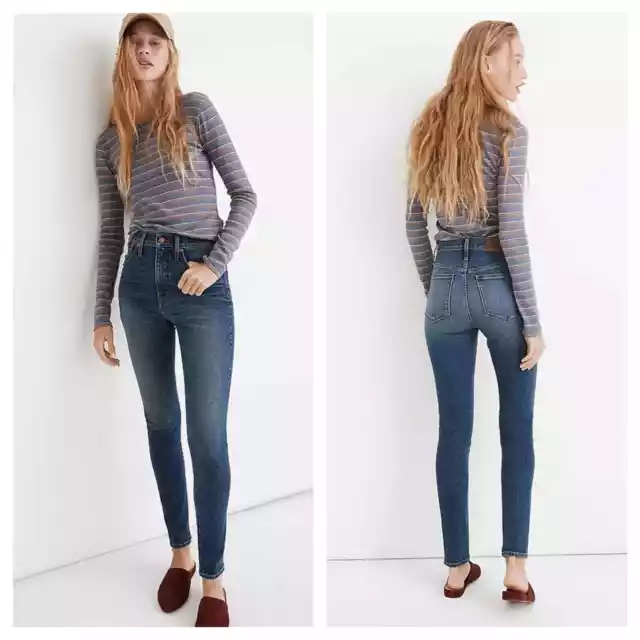 Madewell 11" High-Rise Skinny Jeans 27 in Markland Wash TENCEL Denim Edition