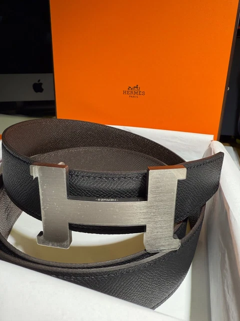 Boucle De Ceinture Hermès H Au Carré 32mm - Acier Doré Brossé - Neuf Sans Étiquettes