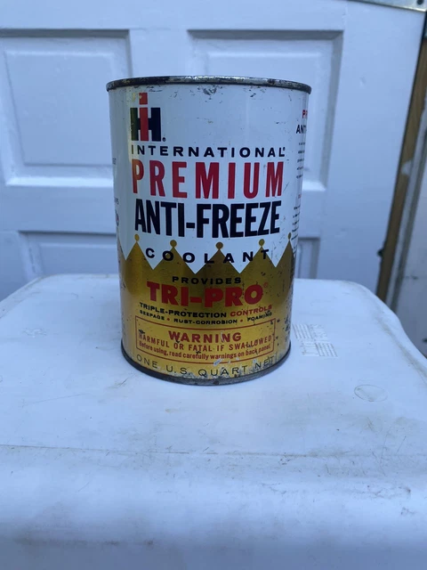 Vintage International Harvester Premium Antifeeze Coolant Can Oil Sign Rare
