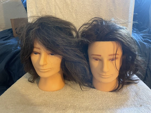 Cabezas de maniquí macho Mr. Michael & Mr. Brad cabello marrón humano real