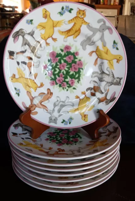 Tiffany Playground 1992 Tiffany & Co. - 7" Plate Cats,Ducks & Bunnies