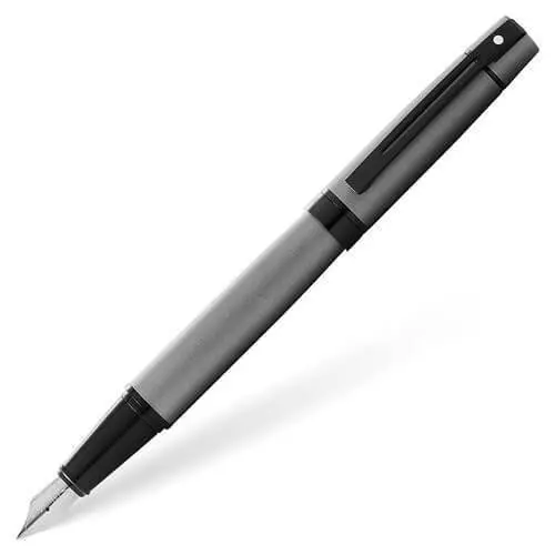 MED. Sheaffer 300 Fountain Pen w/ Black Trim (Matte Grey)