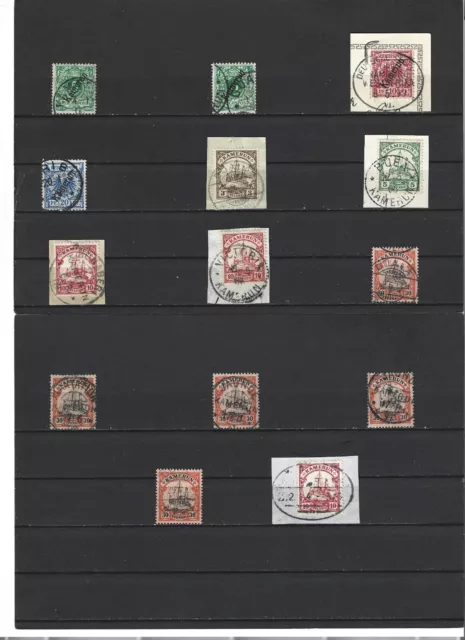 Kamerun, Deutsche Kolonien, Einzelmarken aus MiNrn: 1 - 25 o, seltene Stempel