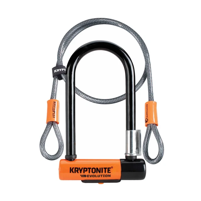 Blocco bici Kryptonite Evolution Mini 7 e cavo e staffa 4' venduti argento sicuro