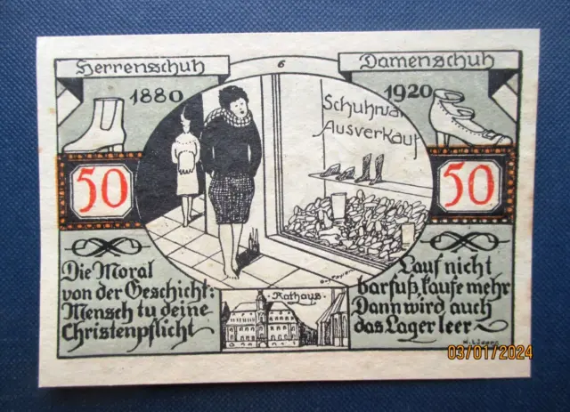 Germany , 50 Pfennig, Notgeld, banknote, 1921