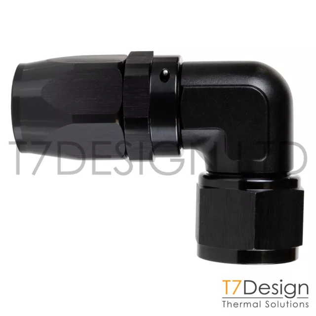 AN6 90 Degree Forged Swivel Seal Braided Hose End Fitting -6 AN06 JIC Black