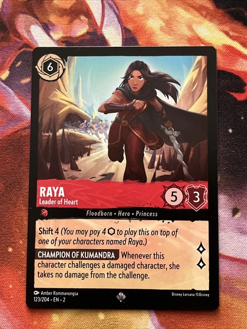 DISNEY LORCANA RISE of the Floodborn Raya Leader of Heart 123/204 £1.70 ...