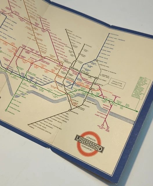 RARE 1937 LONDON Underground Transport Railway Map No 1. H C Beck ...