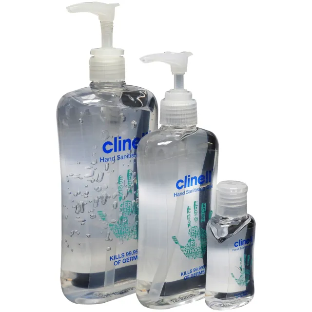 Clinell Hand Sanitising 70% Alcohol +Moisturiser Antibacterial Gel Rub Sanitizer