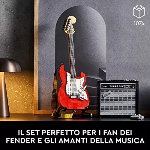 LEGO Ideas Fender Stratocaster, Kit Chitarra Fai da Te per Adulti, con Amplifica 2