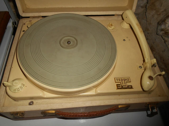 Tourne-disque Vintage TEPPaz - Valise - Année 50/60 - A restaurer ou pour décoration - Label Emmaüs