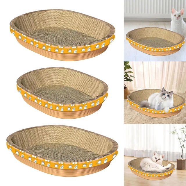 YOSOO Lit à Gratter Pour Chat Griffoir Pour Chat Ovale, Bloc-notes En