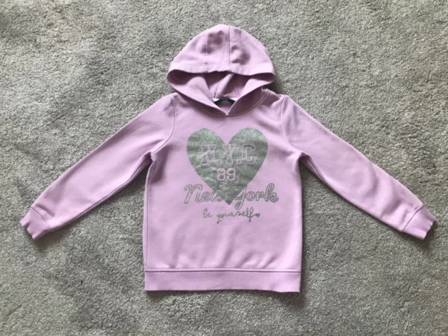 George Girls Lilac Long Sleeved Hooded Sweat Top Age 7-8 Years