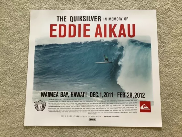 2011 Mint Original Eddie Aikau Waimea Hawaii Big Wave Surfing Contest Poster