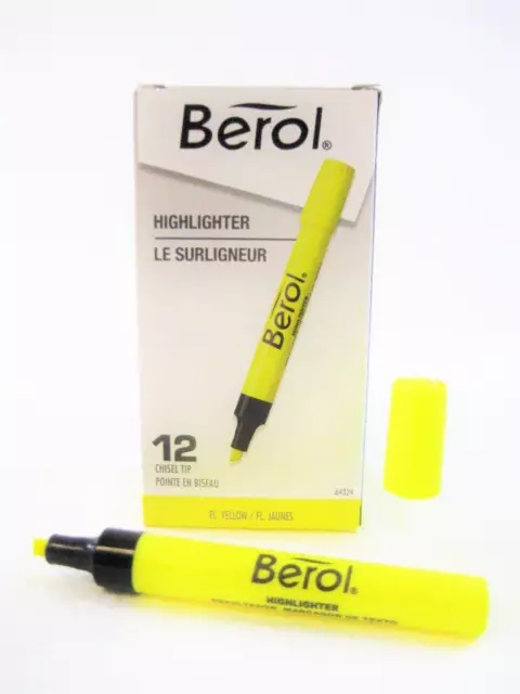 Eberhard Faber, Berol Tank Highlighter 12-Pack, Chisel Tip Color: Yellow (64324)