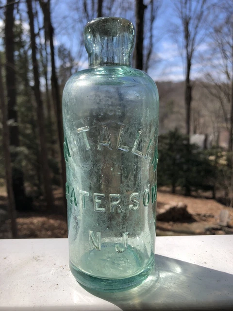 Antique W M T. Allen Paterson NJ Aqua Hutch Hutchinson Soda Bottle New Jersey 14